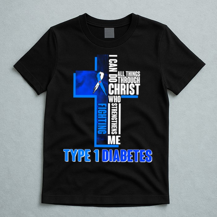 Type 1 Diabetes Awareness Warrior Cross T-Shirt