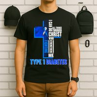 Type 1 Diabetes Awareness Warrior Cross T-Shirt