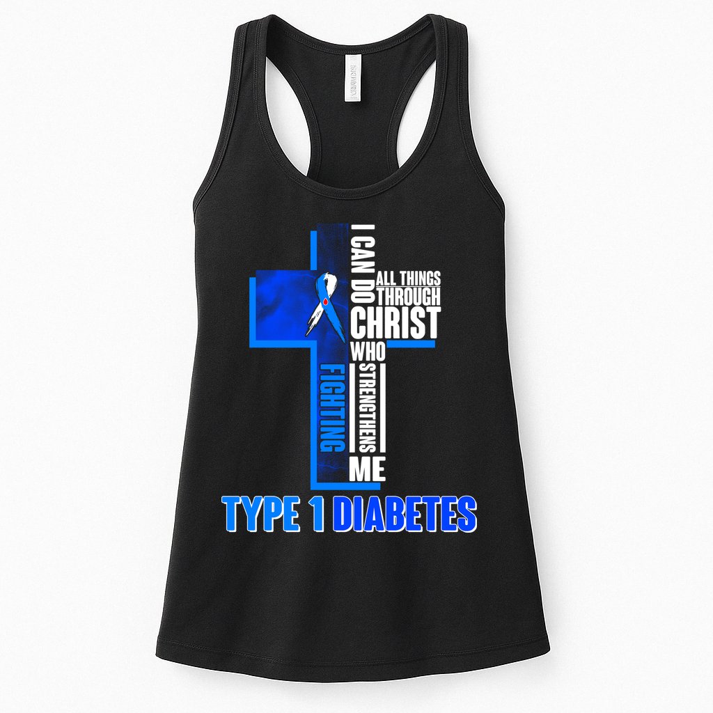 Type 1 Diabetes Awareness Warrior Cross Womens Tank Top