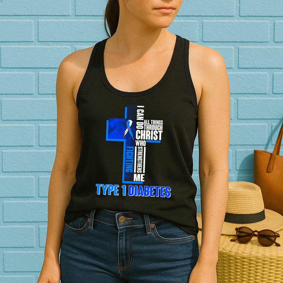 Type 1 Diabetes Awareness Warrior Cross Womens Tank Top