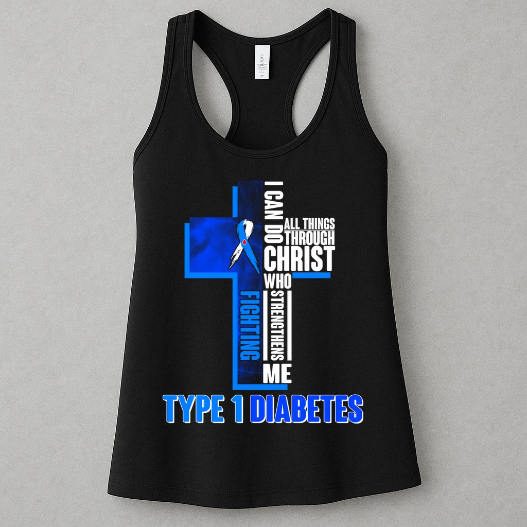 Type 1 Diabetes Awareness Warrior Cross Womens Tank Top
