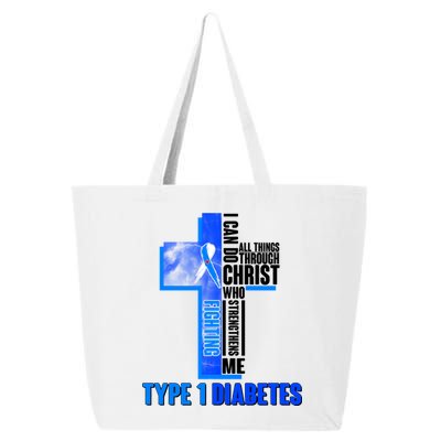 Type 1 Diabetes Awareness Warrior Cross 25L Jumbo Tote