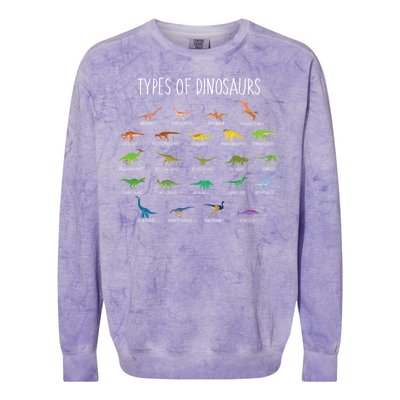 Types of Dinosaurs Colorblast Crewneck Sweatshirt