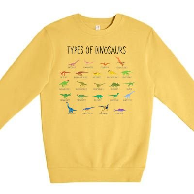 Types of Dinosaurs Premium Crewneck Sweatshirt