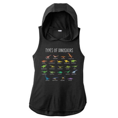 Types of Dinosaurs Ladies PosiCharge Tri-Blend Wicking Draft Hoodie Tank