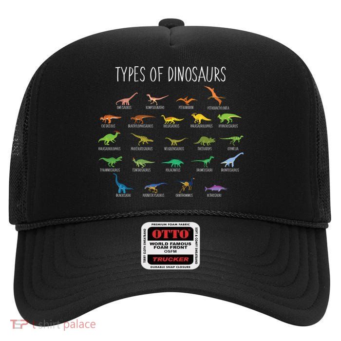 Types of Dinosaurs High Crown Mesh Back Trucker Hat