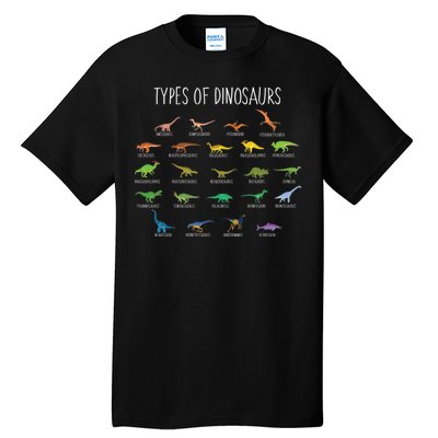 Types of Dinosaurs Tall T-Shirt