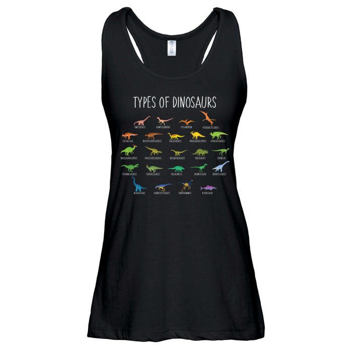 Types of Dinosaurs Ladies Essential Flowy Tank