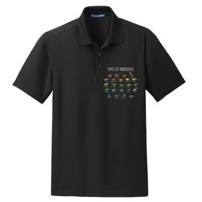 Types of Dinosaurs Dry Zone Grid Polo