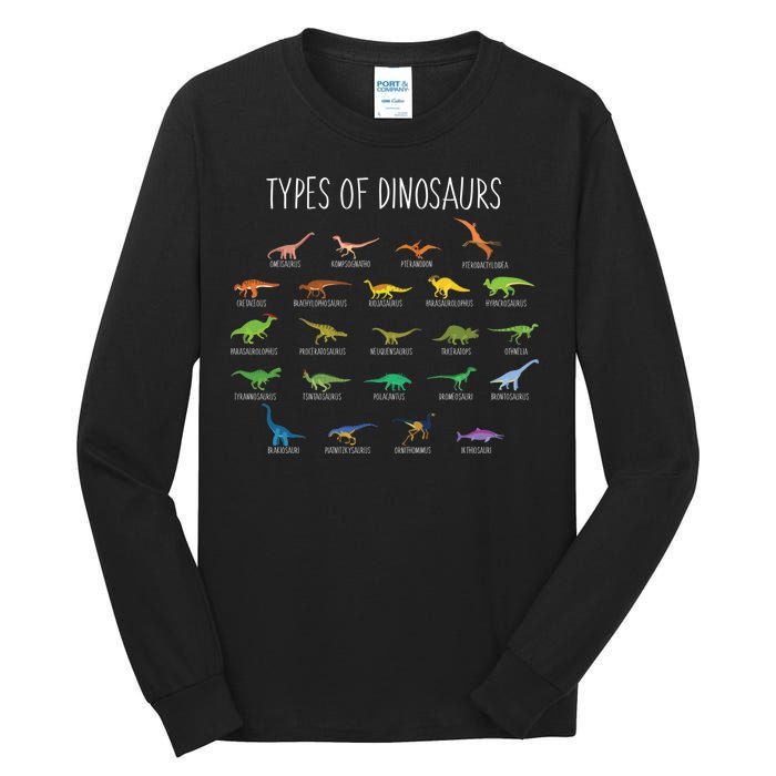 Types of Dinosaurs Tall Long Sleeve T-Shirt