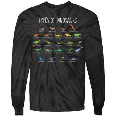 Types of Dinosaurs Tie-Dye Long Sleeve Shirt