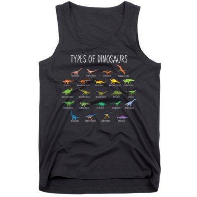 Types of Dinosaurs Tank Top