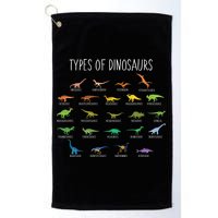 Types of Dinosaurs Golf Towel