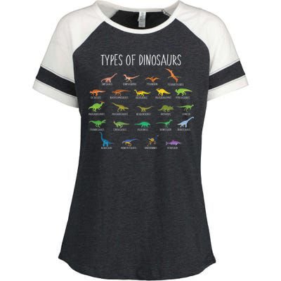 Types of Dinosaurs Enza Ladies Jersey Colorblock Tee