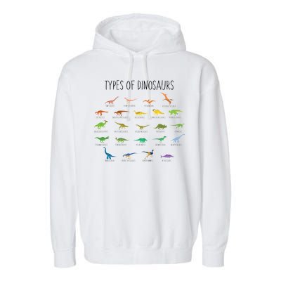 Types of Dinosaurs Garment-Dyed Fleece Hoodie