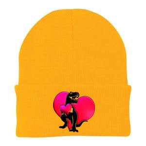 Tyrannosaurus Rex Valentine Heart Dinosaur  Knit Cap Winter Beanie