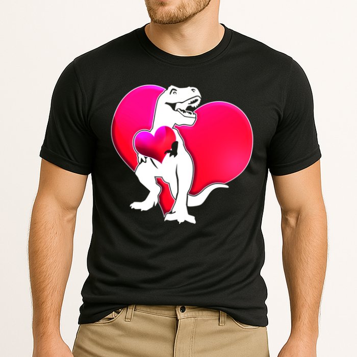 Tyrannosaurus Rex Valentine Heart Dinosaur  Cooling Performance Crew T-Shirt