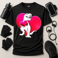 Tyrannosaurus Rex Valentine Heart Dinosaur  Cooling Performance Crew T-Shirt
