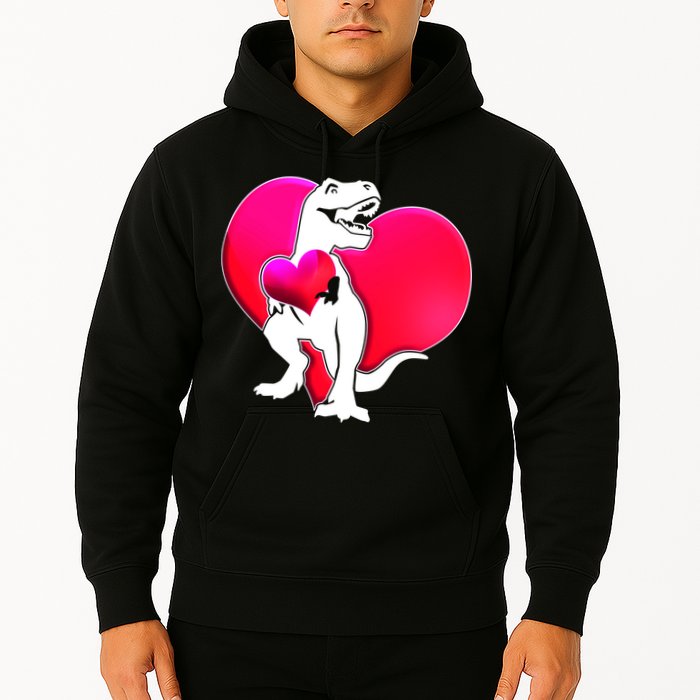 Tyrannosaurus Rex Valentine Heart Dinosaur  Hoodie