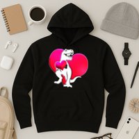 Tyrannosaurus Rex Valentine Heart Dinosaur  Hoodie