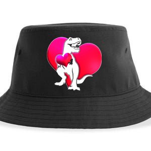 Tyrannosaurus Rex Valentine Heart Dinosaur  Sustainable Bucket Hat