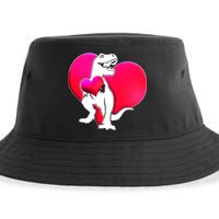 Tyrannosaurus Rex Valentine Heart Dinosaur  Sustainable Bucket Hat