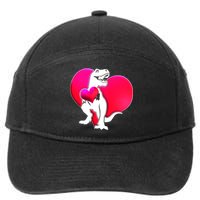 Tyrannosaurus Rex Valentine Heart Dinosaur  7-Panel Snapback Hat