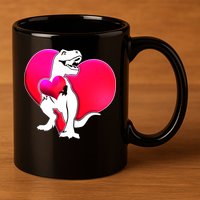 Tyrannosaurus Rex Valentine Heart Dinosaur  11oz C Handle Ceramic Mug