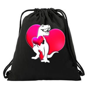 Tyrannosaurus Rex Valentine Heart Dinosaur  Drawstring Bag