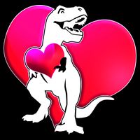 Tyrannosaurus Rex Valentine Heart Dinosaur  Drawstring Bag