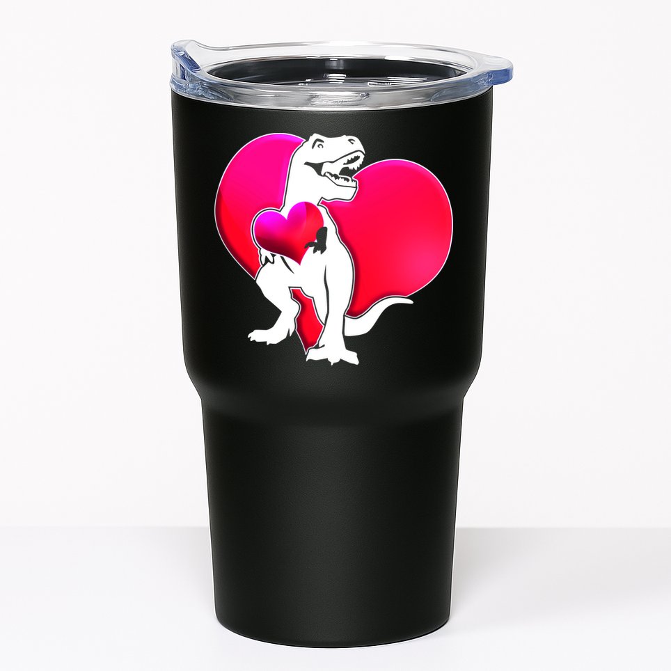 Tyrannosaurus Rex Valentine Heart Dinosaur  Tumbler