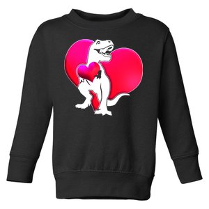 Tyrannosaurus Rex Valentine Heart Dinosaur  Toddler Sweatshirt