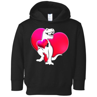 Tyrannosaurus Rex Valentine Heart Dinosaur  Toddler Hoodie
