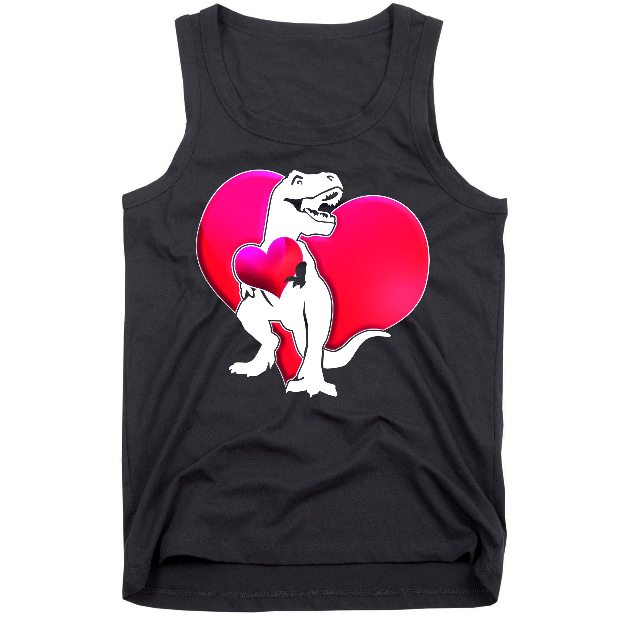 Tyrannosaurus Rex Valentine Heart Dinosaur  Tank Top