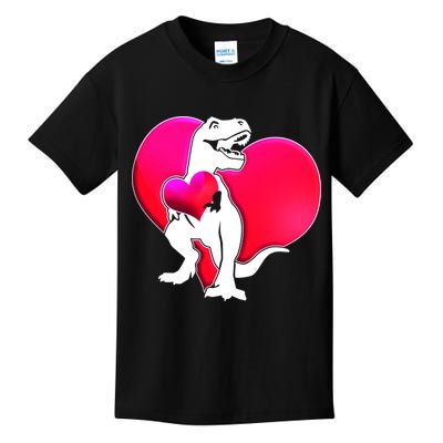 Tyrannosaurus Rex Valentine Heart Dinosaur  Kids T-Shirt