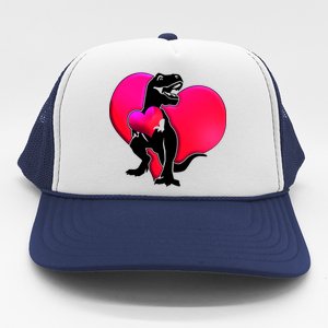 Tyrannosaurus Rex Valentine Heart Dinosaur  Trucker Hat