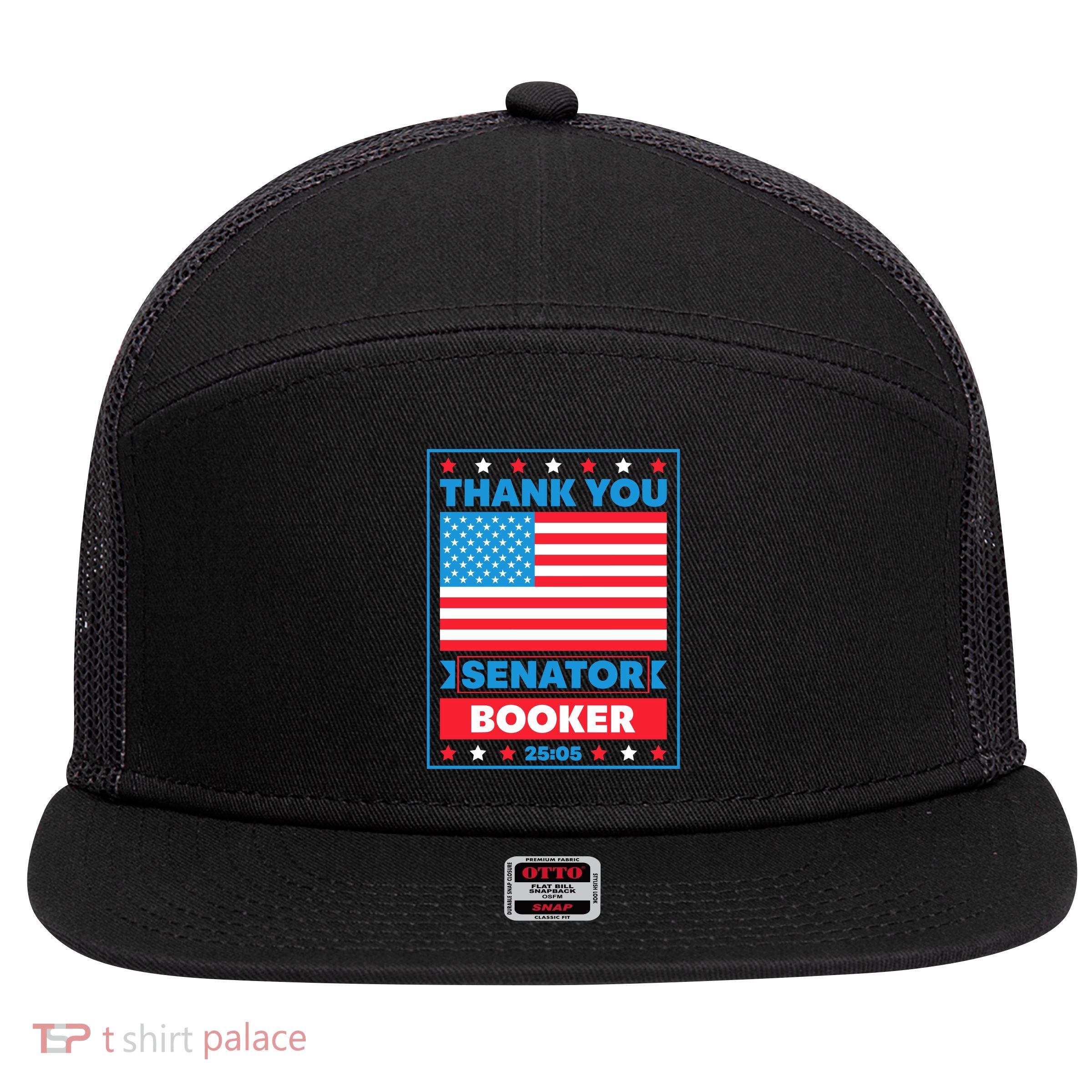 Thank You Senator Cory Booker 25 Hours And 5 Minutes 7 Panel Mesh Trucker Snapback Hat