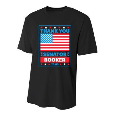 Thank You Senator Cory Booker 25 Hours And 5 Minutes Youth Performance Sprint T-Shirt