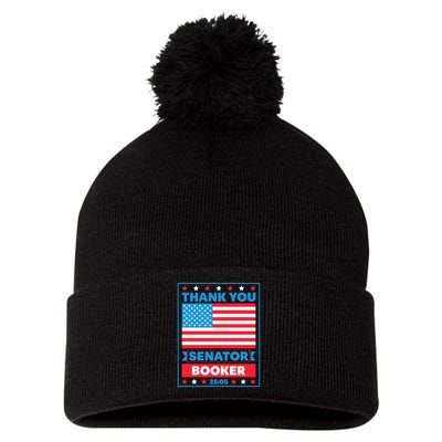 Thank You Senator Cory Booker 25 Hours And 5 Minutes Pom Pom 12in Knit Beanie