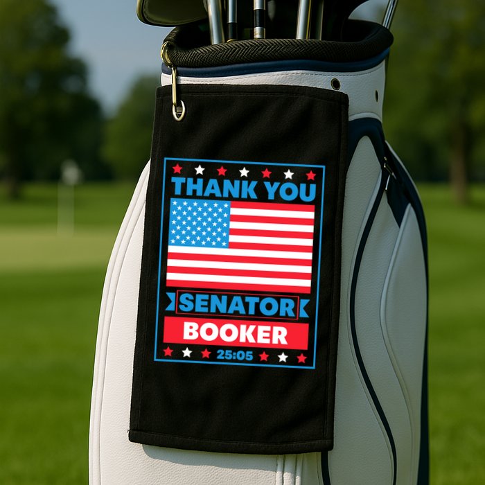 Thank You Senator Cory Booker 25 Hours And 5 Minutes Golf Towel
