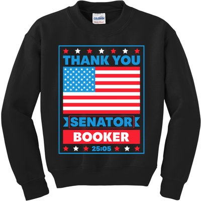 Thank You Senator Cory Booker 25 Hours And 5 Minutes Kids Sweatshirt