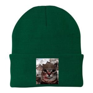 Thousand Yard Stare Funny Soldier Cat Meme In Battlefield Knit Cap Winter Beanie