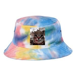 Thousand Yard Stare Funny Soldier Cat Meme In Battlefield Tie Dye Newport Bucket Hat