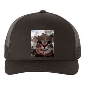 Thousand Yard Stare Funny Soldier Cat Meme In Battlefield Yupoong Adult 5-Panel Trucker Hat