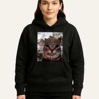 Thousand Yard Stare Funny Soldier Cat Meme In Battlefield Hoodie