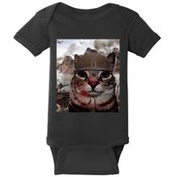 Thousand Yard Stare Funny Soldier Cat Meme In Battlefield Baby Bodysuit