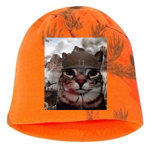 Thousand Yard Stare Funny Soldier Cat Meme In Battlefield Kati - Camo Knit Beanie