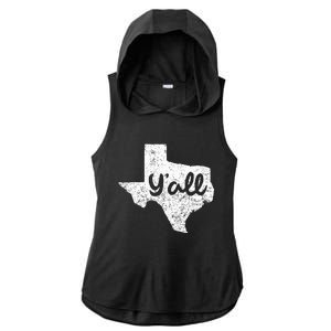 Texas YAll Southern Saying Proud Texan Quote Ladies PosiCharge Tri-Blend Wicking Draft Hoodie Tank