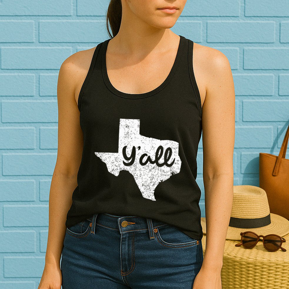 Texas YAll Southern Saying Proud Texan Quote Womens Tank Top