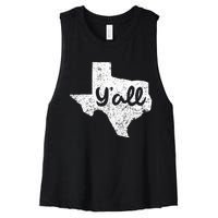 Texas YAll Southern Saying Proud Texan Quote Women's Racerback Cropped Tank